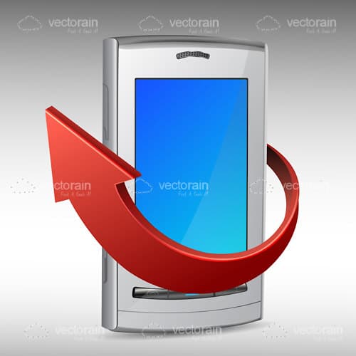 Mobile Phone and Red Arrow